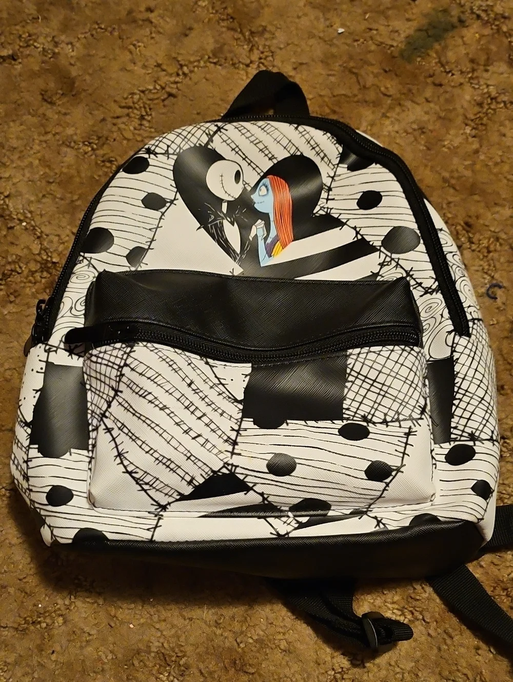 Nightmare Before Christmas Mini Backpack - Black & White with Sally Accent